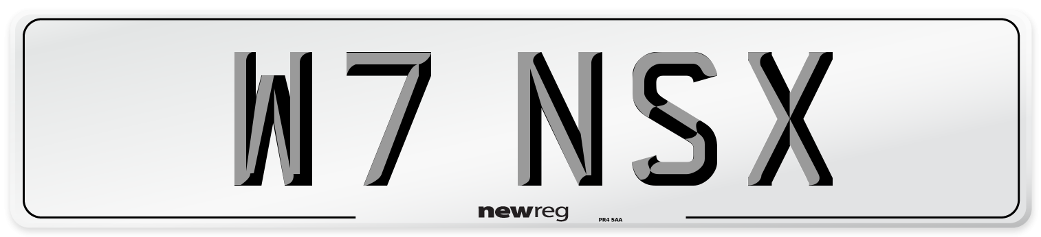 W7 NSX Front Number Plate