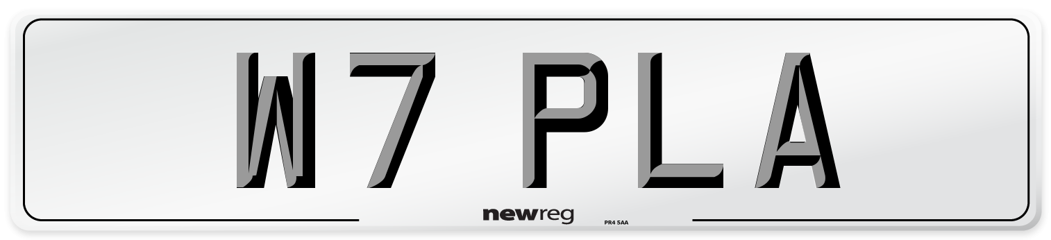 W7 PLA Front Number Plate