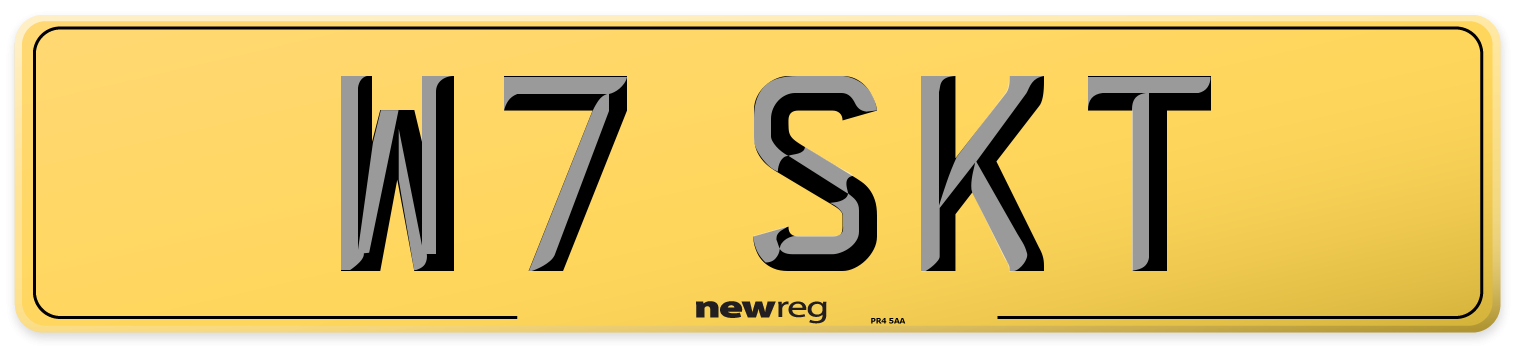 W7 SKT Rear Number Plate