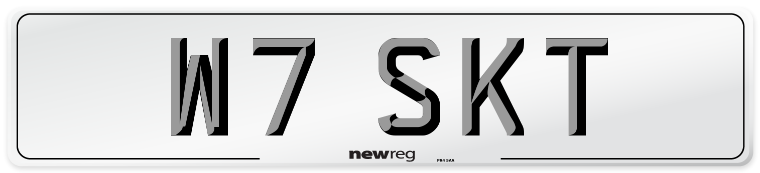W7 SKT Front Number Plate