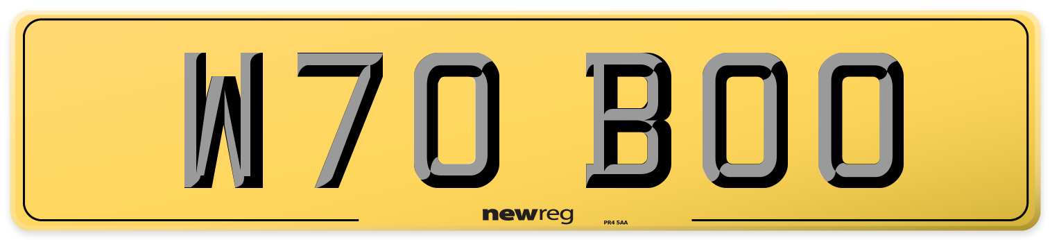 W70 BOO Rear Number Plate