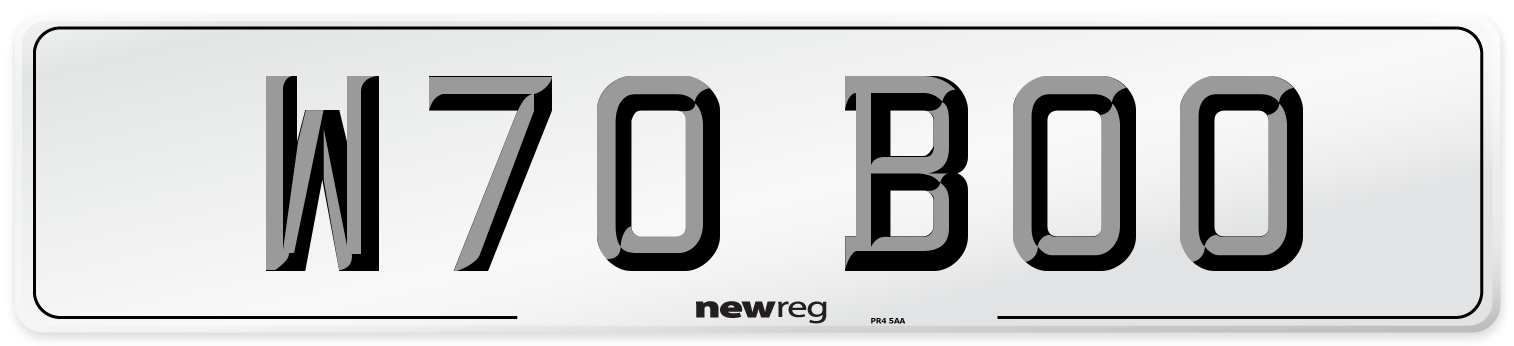 W70 BOO Front Number Plate
