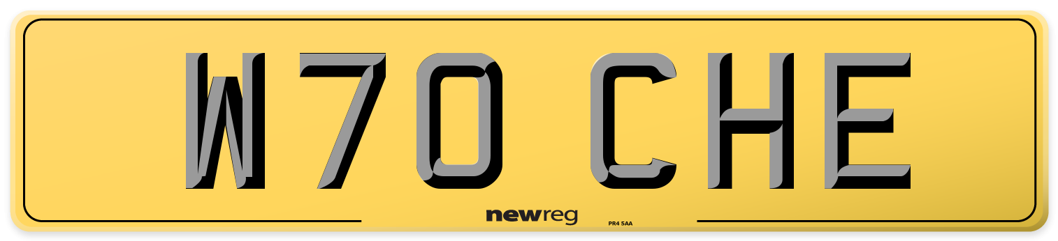 W70 CHE Rear Number Plate