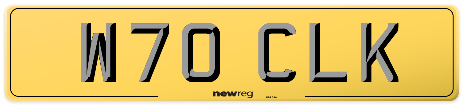 W70 CLK Rear Number Plate