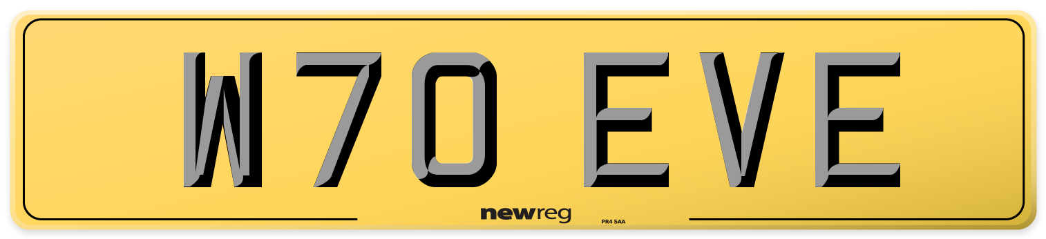 W70 EVE Rear Number Plate