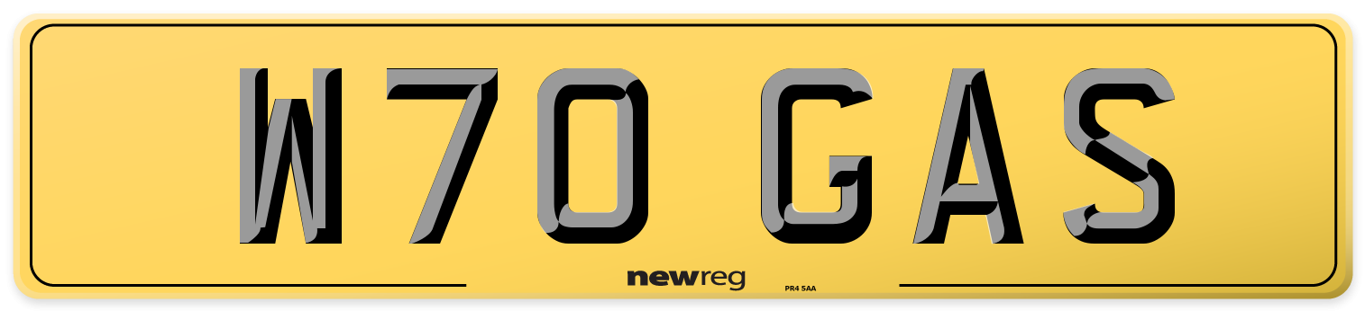 W70 GAS Rear Number Plate