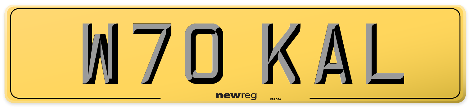 W70 KAL Rear Number Plate