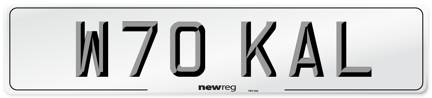 W70 KAL Front Number Plate