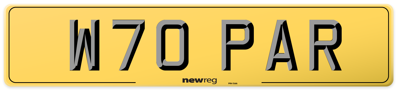 W70 PAR Rear Number Plate