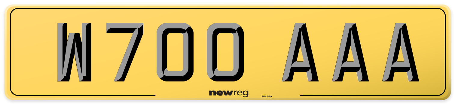 W700 AAA Rear Number Plate