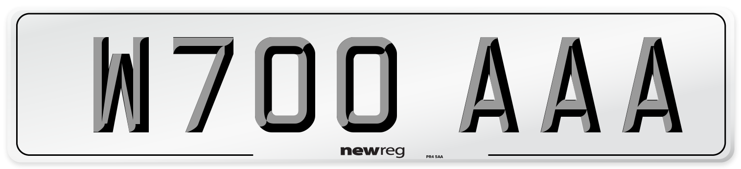 W700 AAA Front Number Plate