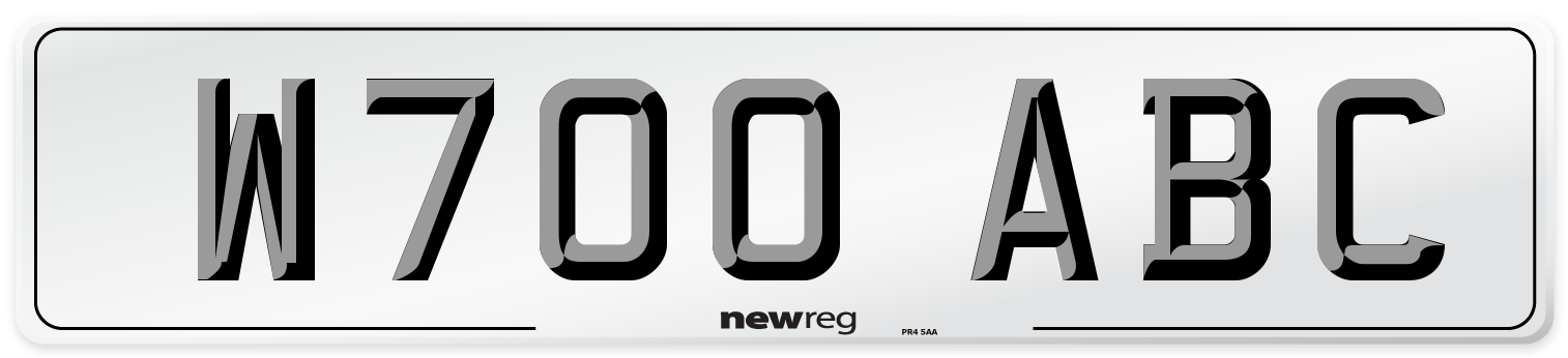 W700 ABC Front Number Plate