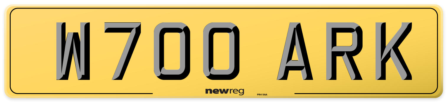 W700 ARK Rear Number Plate