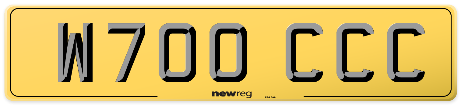 W700 CCC Rear Number Plate