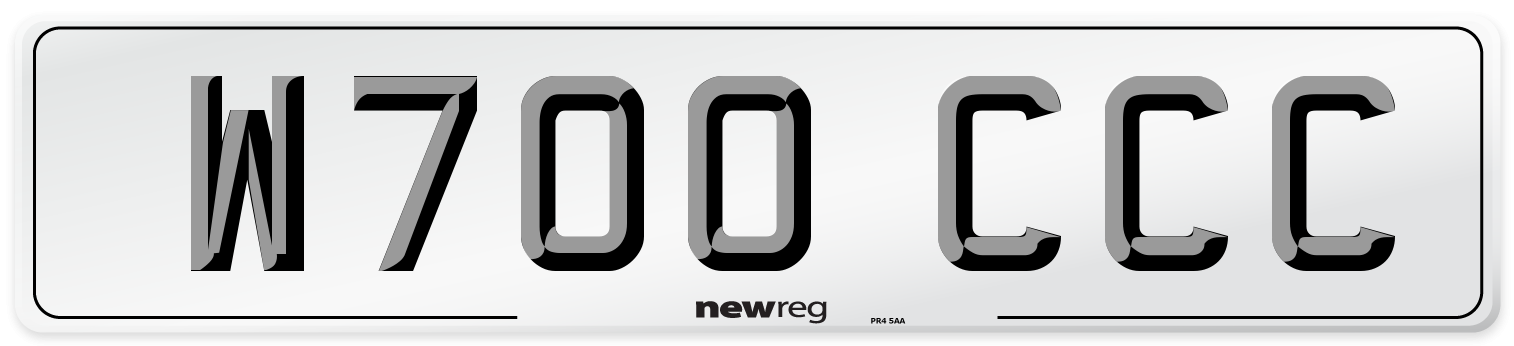 W700 CCC Front Number Plate