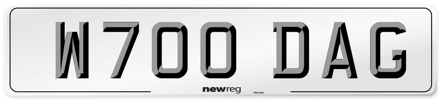 W700 DAG Front Number Plate
