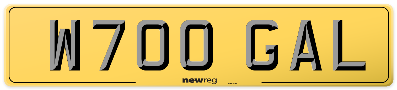 W700 GAL Rear Number Plate