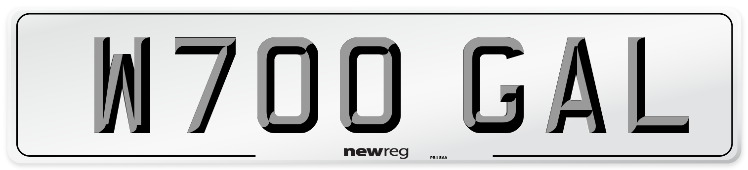 W700 GAL Front Number Plate