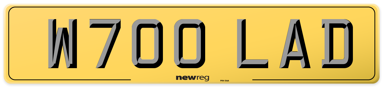W700 LAD Rear Number Plate