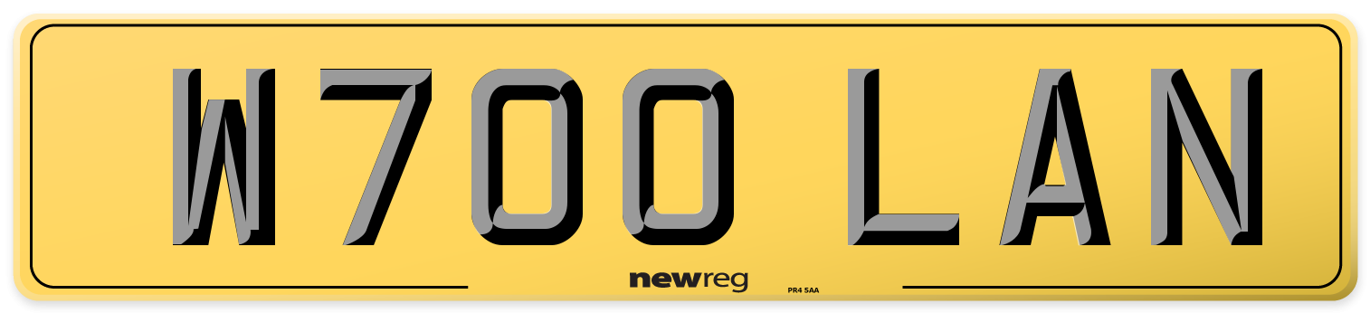 W700 LAN Rear Number Plate