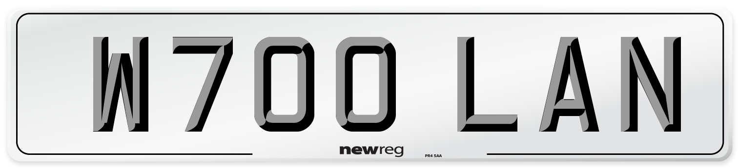 W700 LAN Front Number Plate