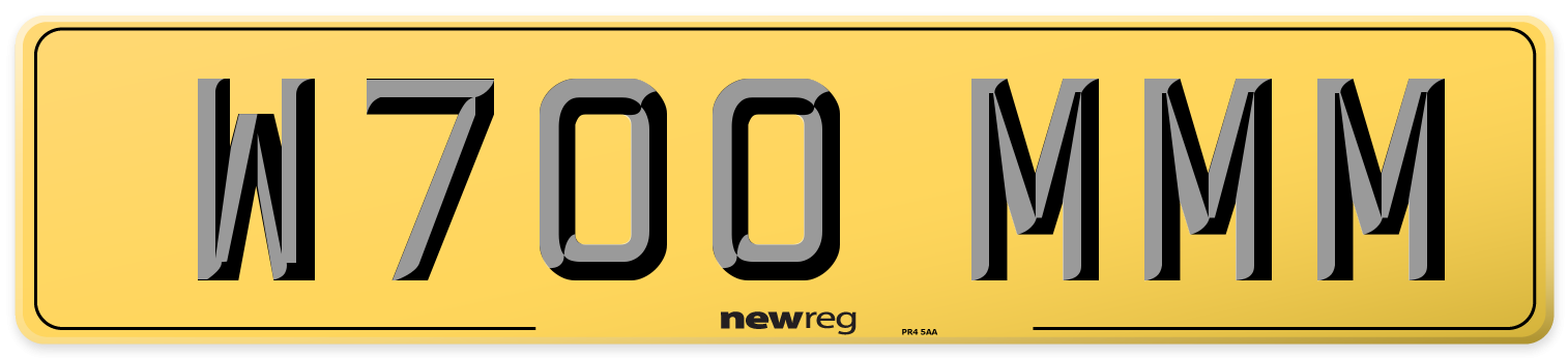 W700 MMM Rear Number Plate