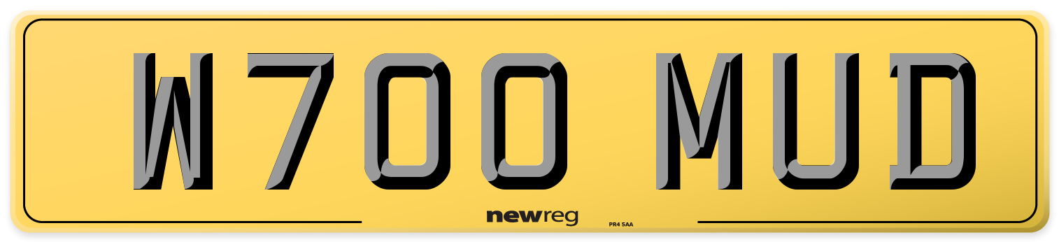 W700 MUD Rear Number Plate