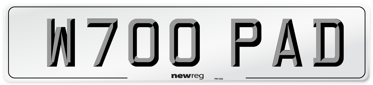 W700 PAD Front Number Plate
