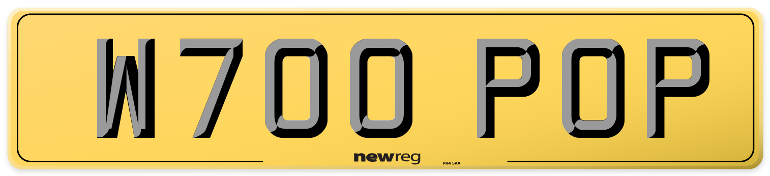 W700 POP Rear Number Plate