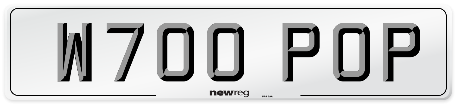 W700 POP Front Number Plate