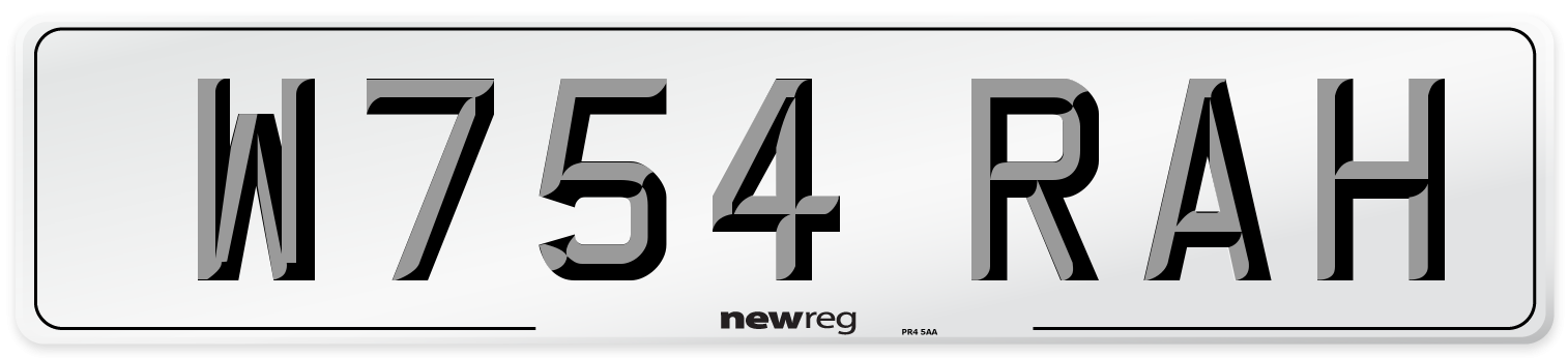 W754 RAH Front Number Plate
