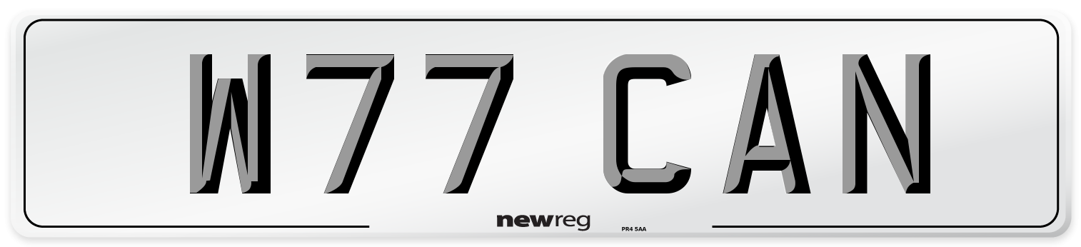 W77 CAN Front Number Plate