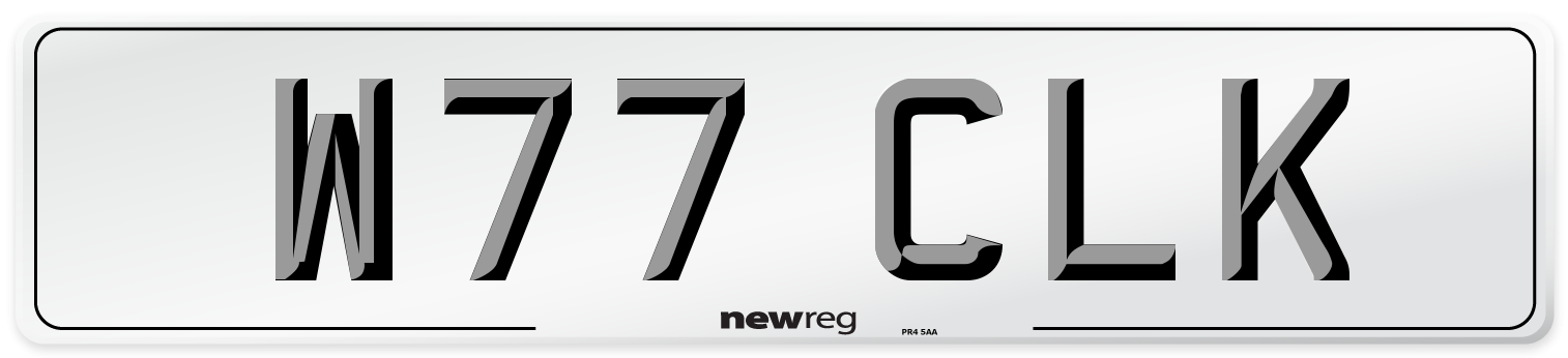 W77 CLK Front Number Plate
