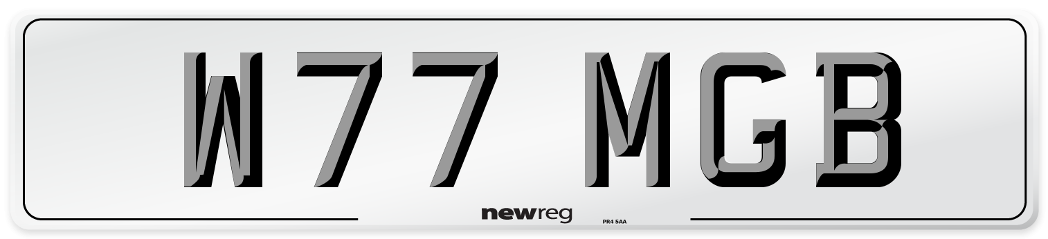 W77 MGB Front Number Plate