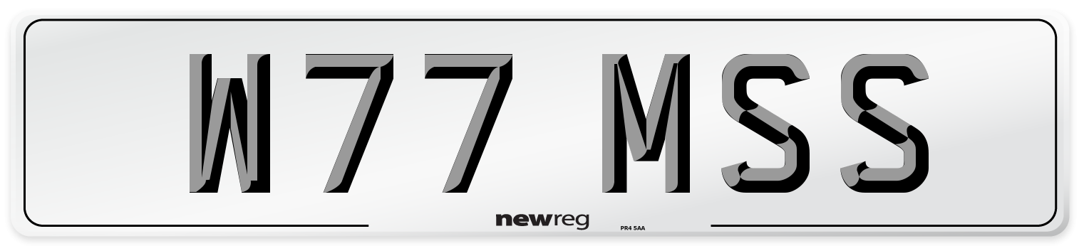 W77 MSS Front Number Plate