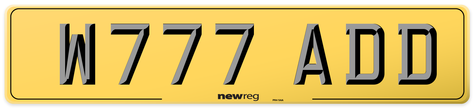 W777 ADD Rear Number Plate