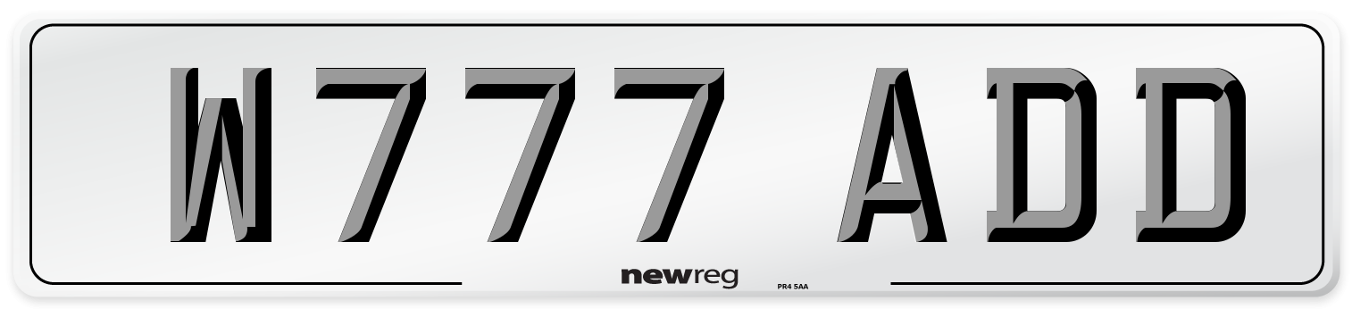 W777 ADD Front Number Plate