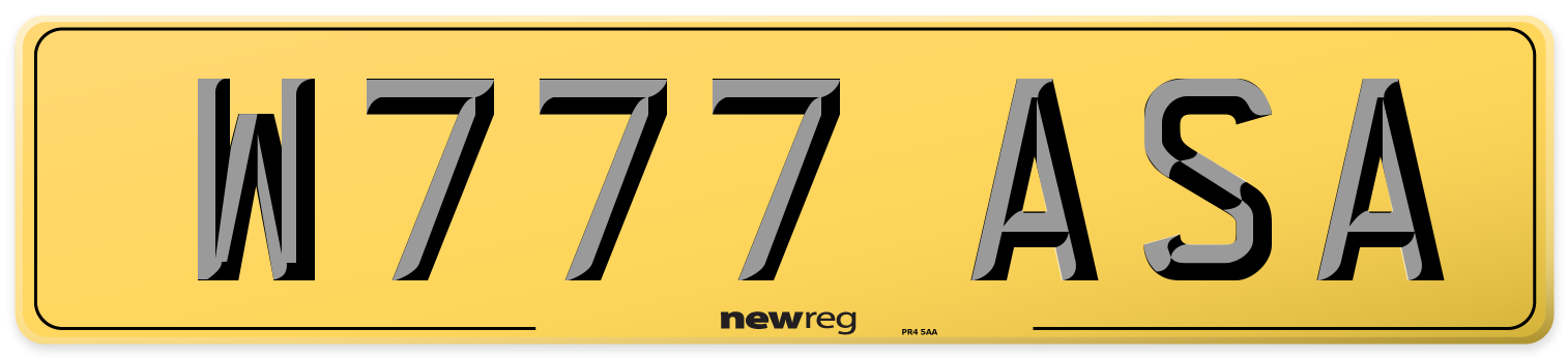 W777 ASA Rear Number Plate