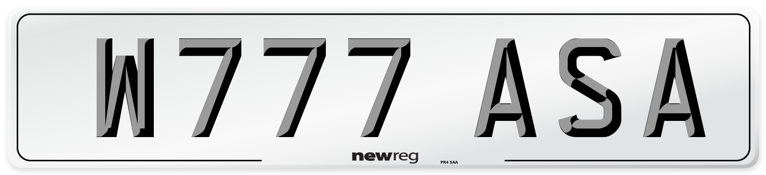 W777 ASA Front Number Plate