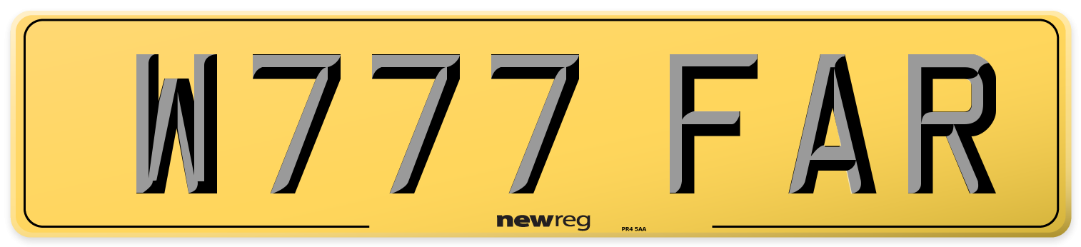 W777 FAR Rear Number Plate