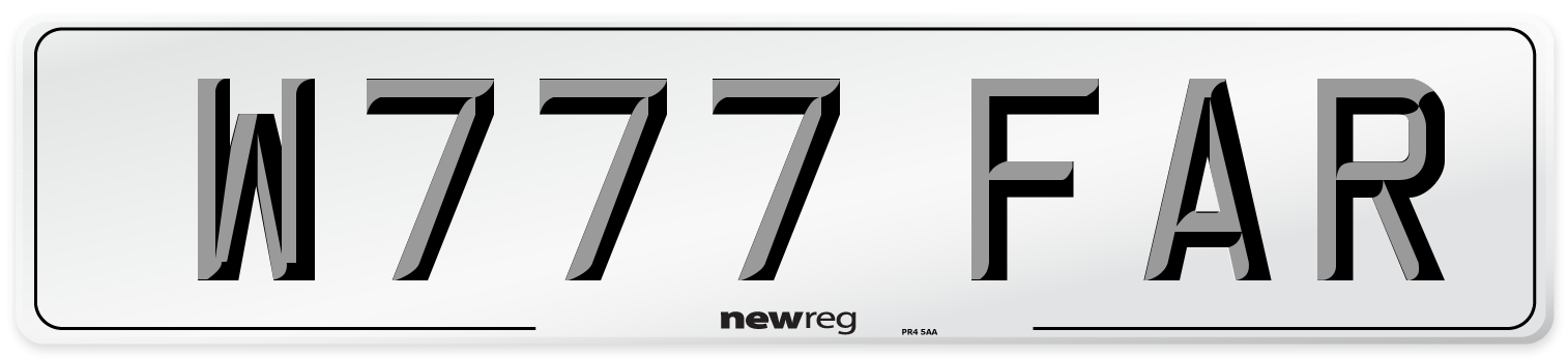 W777 FAR Front Number Plate