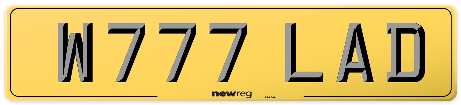 W777 LAD Rear Number Plate