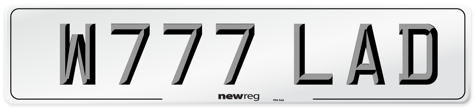 W777 LAD Front Number Plate