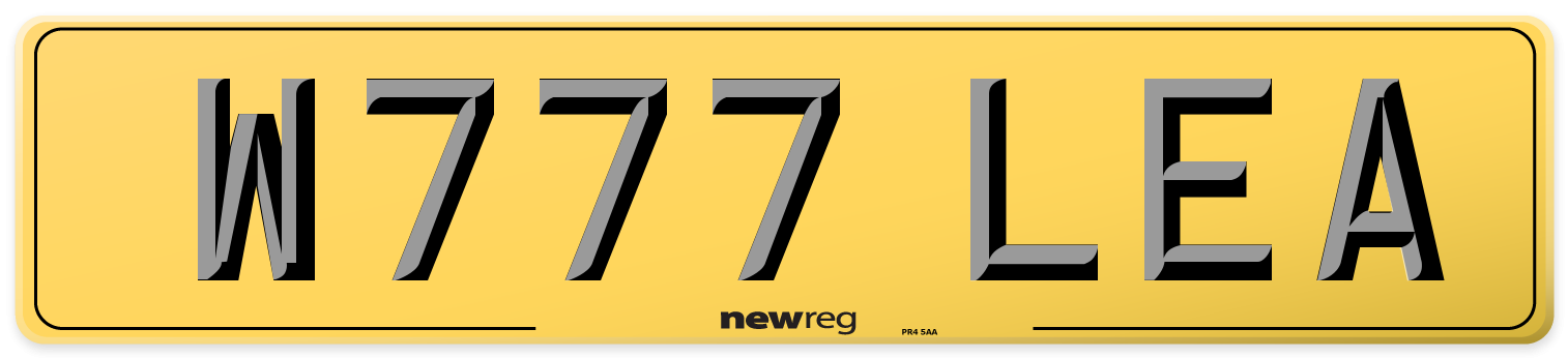 W777 LEA Rear Number Plate
