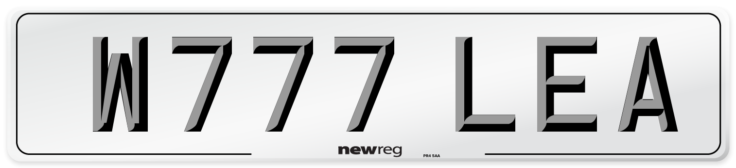 W777 LEA Front Number Plate