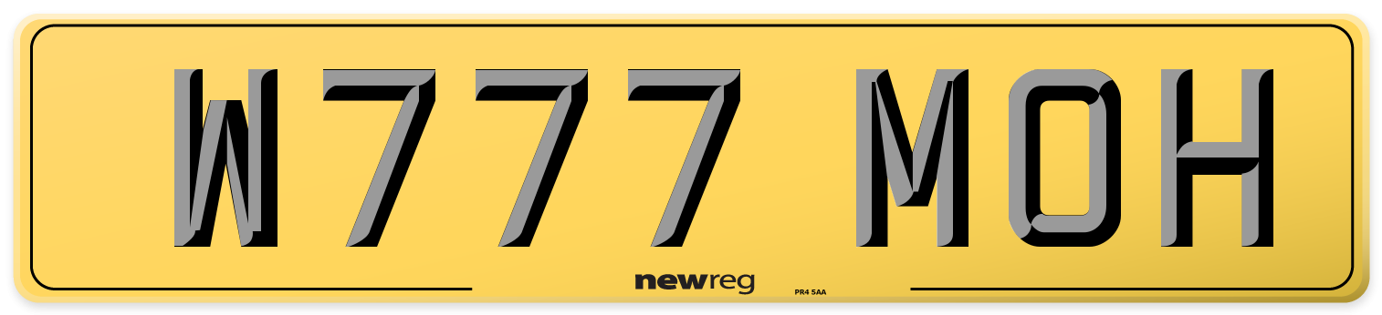 W777 MOH Rear Number Plate