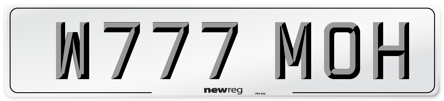 W777 MOH Front Number Plate