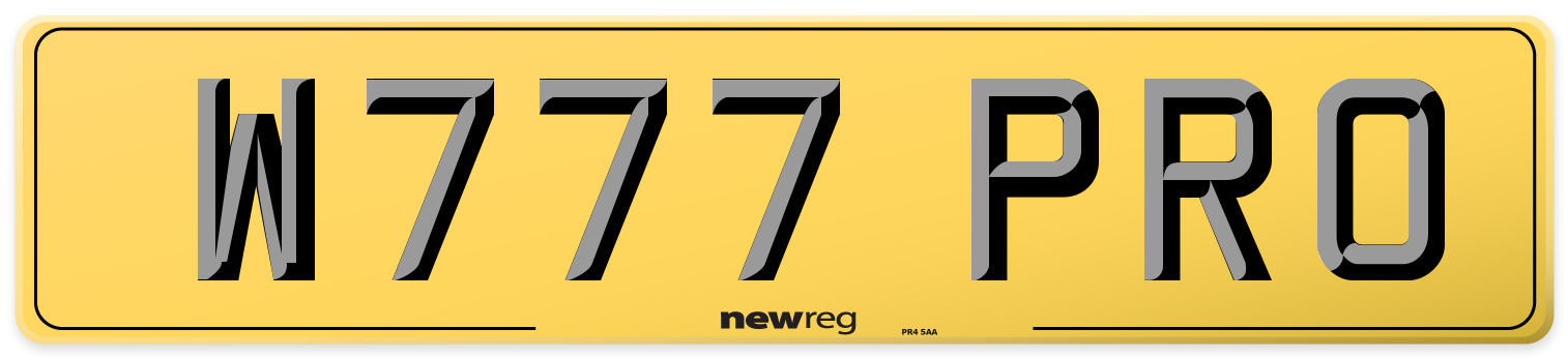 W777 PRO Rear Number Plate