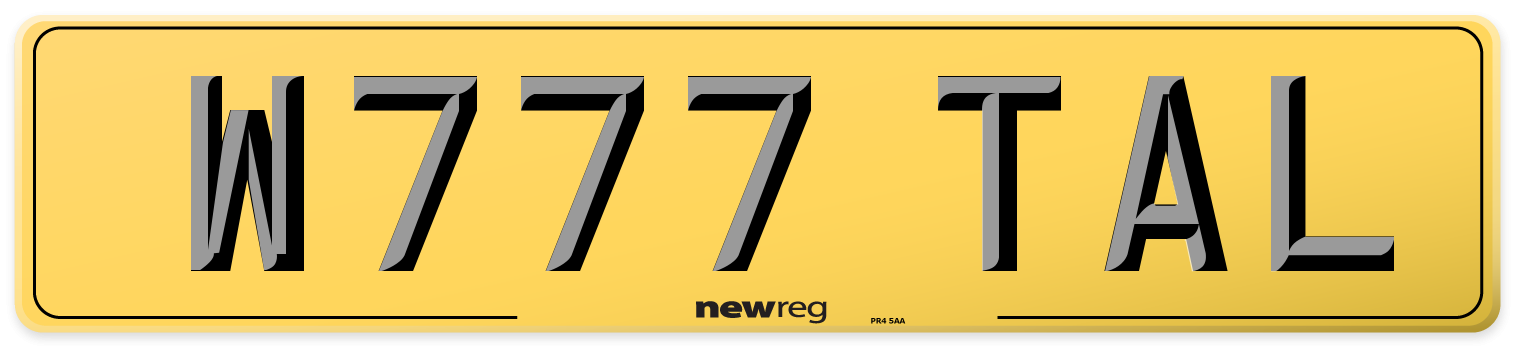 W777 TAL Rear Number Plate