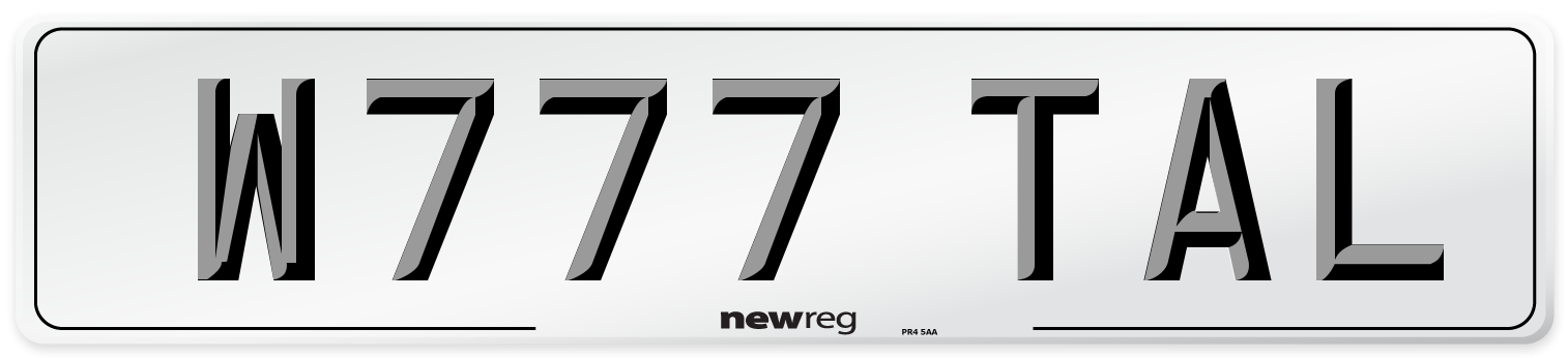 W777 TAL Front Number Plate